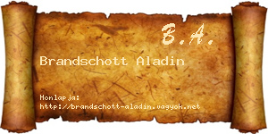 Brandschott Aladin névjegykártya